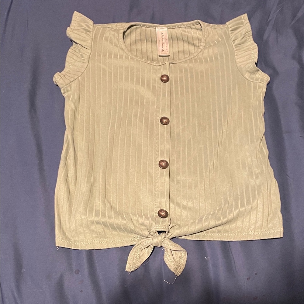 Carter's Light Green Ruffle Sleeve Blouse